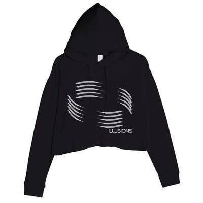 Optical Illusion Hard On The Eyes Never Ending Circle Crop Fleece Hoodie