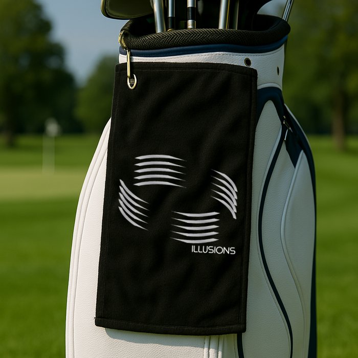 Optical Illusion Hard On The Eyes Never Ending Circle Golf Towel
