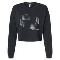 Optical Illusion Hard On The Eyes Never Ending Circle Cropped Pullover Crew