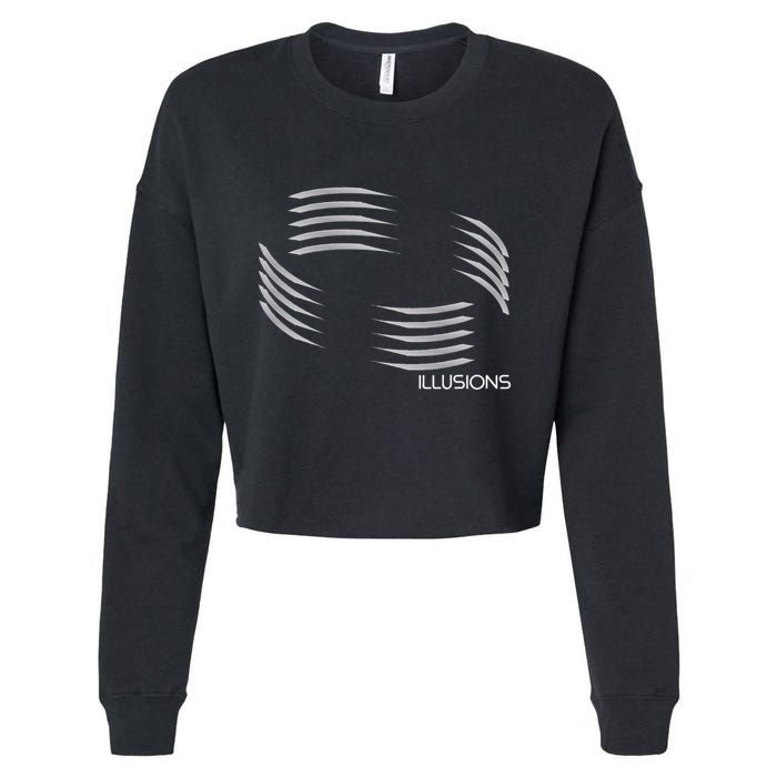 Optical Illusion Hard On The Eyes Never Ending Circle Cropped Pullover Crew