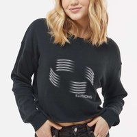 Optical Illusion Hard On The Eyes Never Ending Circle Cropped Pullover Crew
