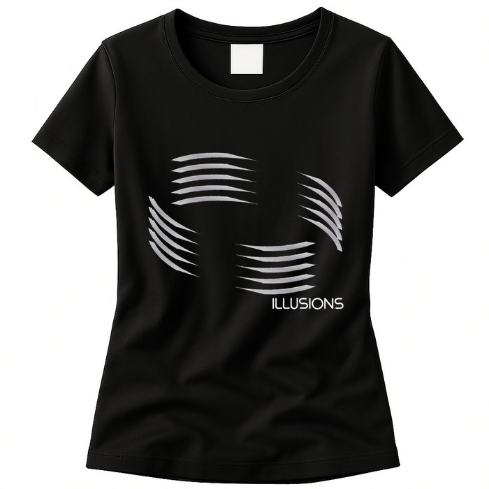 Optical Illusion Hard On The Eyes Never Ending Circle Womens T-Shirt