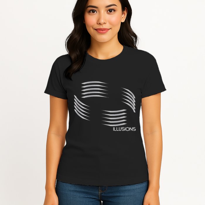 Optical Illusion Hard On The Eyes Never Ending Circle Womens T-Shirt