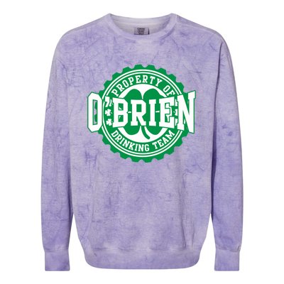 Obrien Irish Ing Team St Patricks Day Beer Gift Colorblast Crewneck Sweatshirt