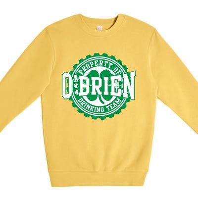 Obrien Irish Ing Team St Patricks Day Beer Gift Premium Crewneck Sweatshirt