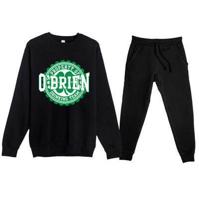 Obrien Irish Ing Team St Patricks Day Beer Gift Premium Crewneck Sweatsuit Set