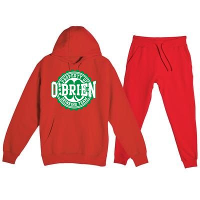 Obrien Irish Ing Team St Patricks Day Beer Gift Premium Hooded Sweatsuit Set