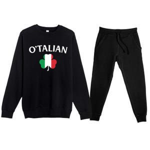 OTalian Irish Italian St PatrickS Day Premium Crewneck Sweatsuit Set