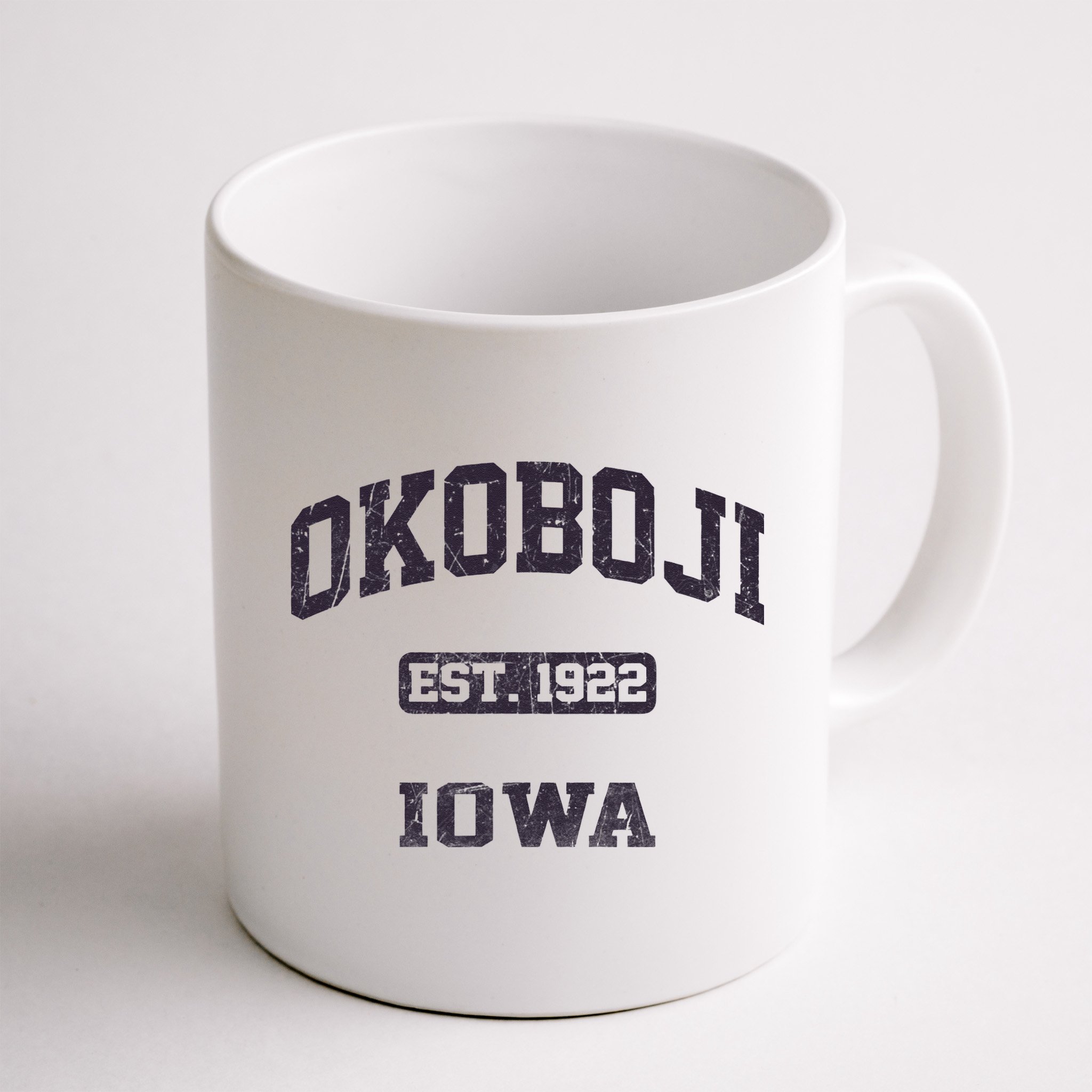 Okoboji Iowa IA vintage State Athletic style Mug