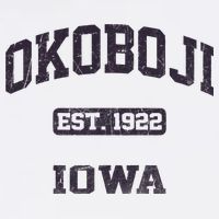 Okoboji Iowa IA vintage State Athletic style Mug