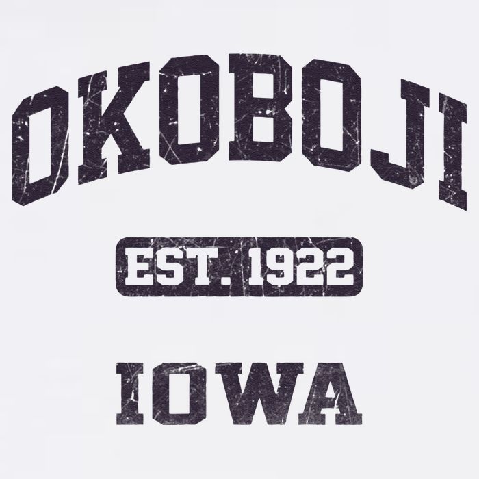 Okoboji Iowa IA vintage State Athletic style Mug