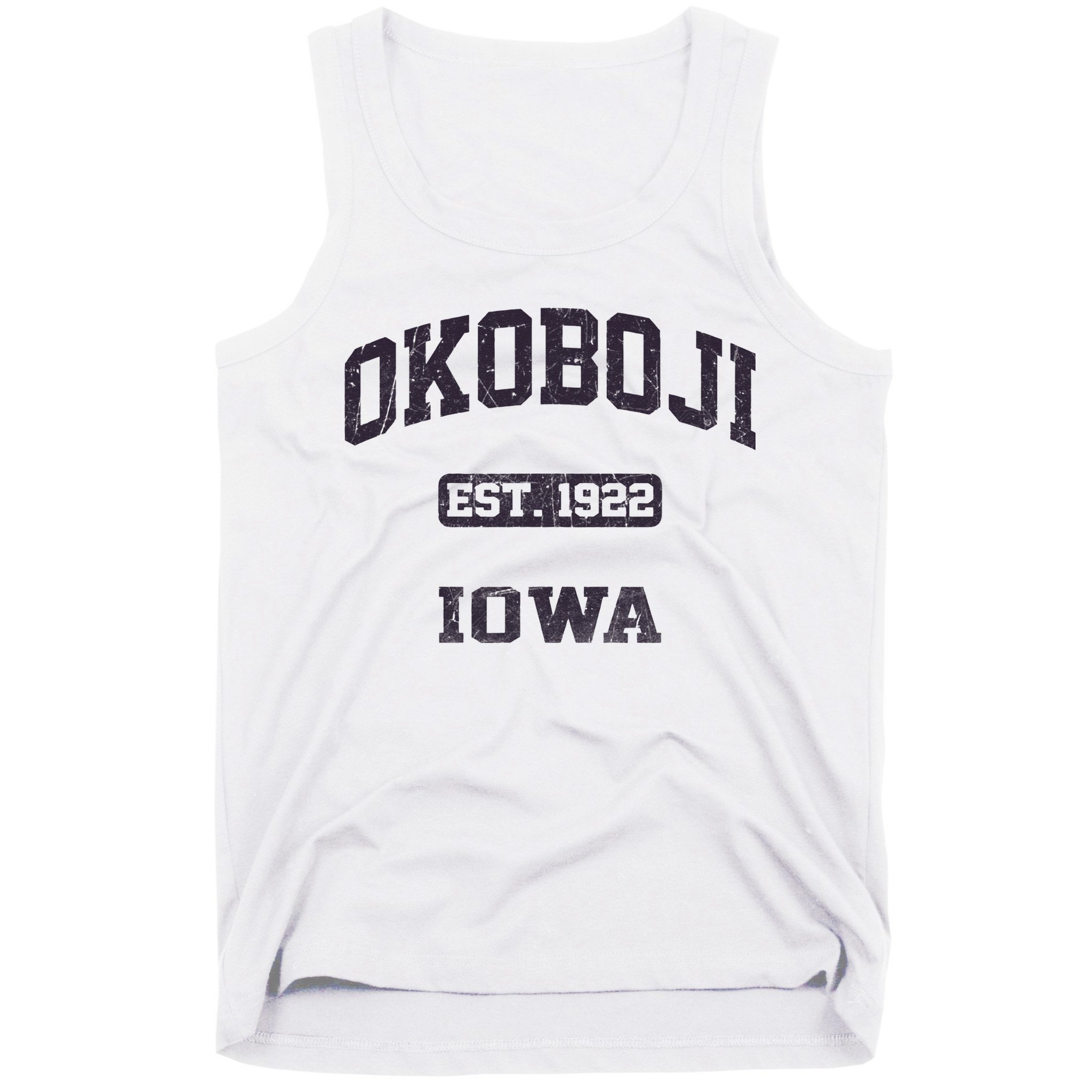 Okoboji Iowa IA vintage State Athletic style Tank Top