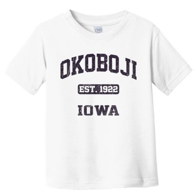 Okoboji Iowa IA vintage State Athletic style Toddler T-Shirt