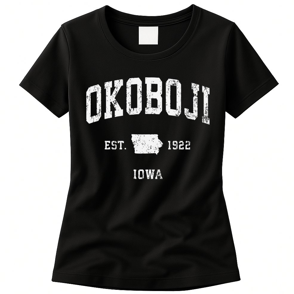 Okoboji Iowa Ia Vintage Athletic Sports Womens T-Shirt