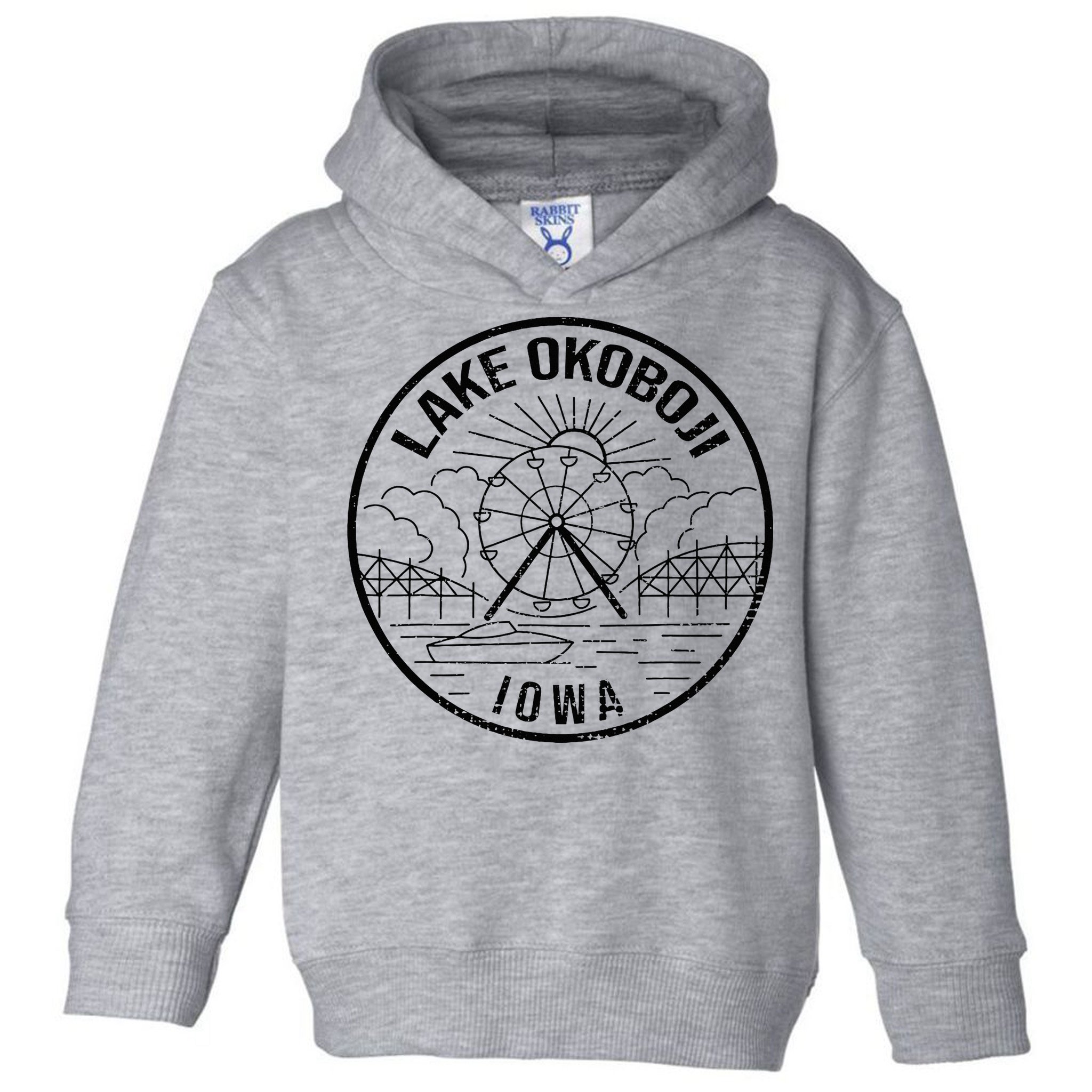 Okoboji Iowa Ia Vintage Okoboji Gifts Iowa Okoboji Lakes Toddler Hoodie