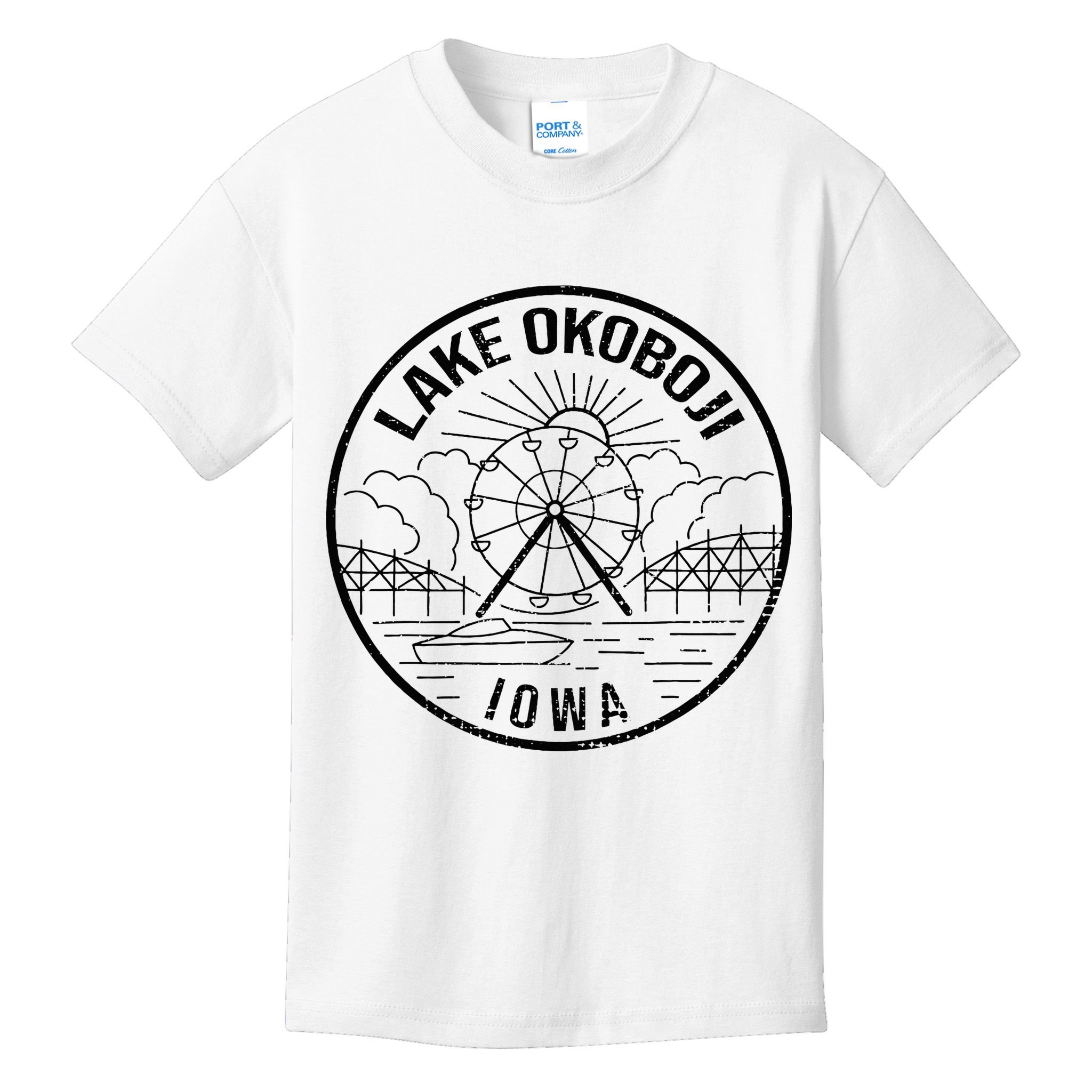 Okoboji Iowa Ia Vintage Okoboji Gifts Iowa Okoboji Lakes Kids T-Shirt