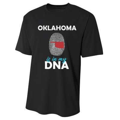 Oklahoma Is In My Dna Fingerprint America Performance Sprint T-Shirt