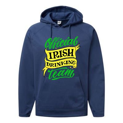 Official Irish Ing Team St Patricks Day Gift Performance Fleece Hoodie