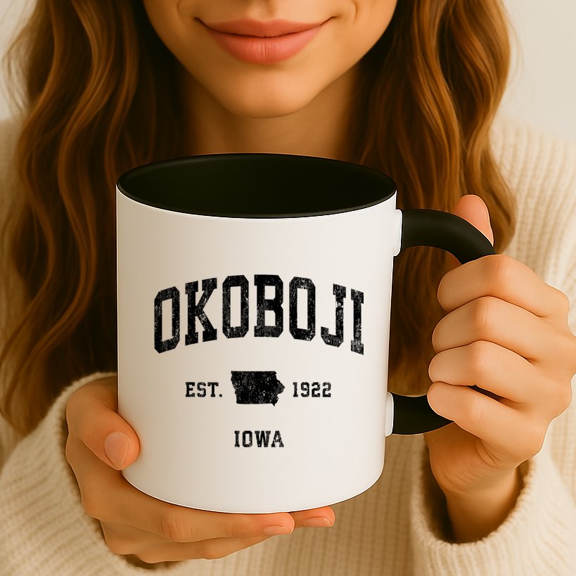 Okoboji Iowa Ia Vintage Athletic Mug