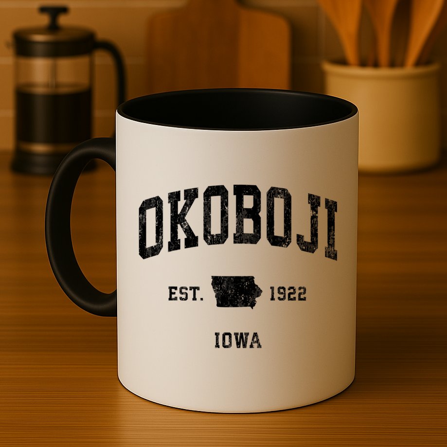 Okoboji Iowa Ia Vintage Athletic Mug