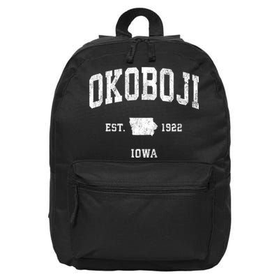 Okoboji Iowa Ia Vintage Athletic 16 in Basic Backpack
