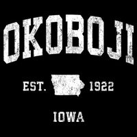 Okoboji Iowa Ia Vintage Athletic Toddler Hoodie