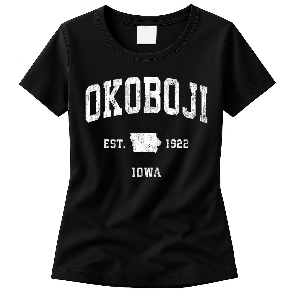 Okoboji Iowa Ia Vintage Athletic Womens T-Shirt
