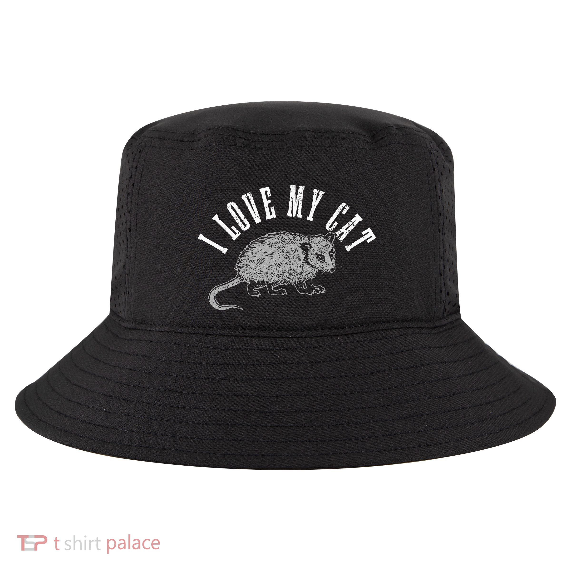Opossum I Love My Cat Funny Opossum Cool Comfort Performance Bucket Hat