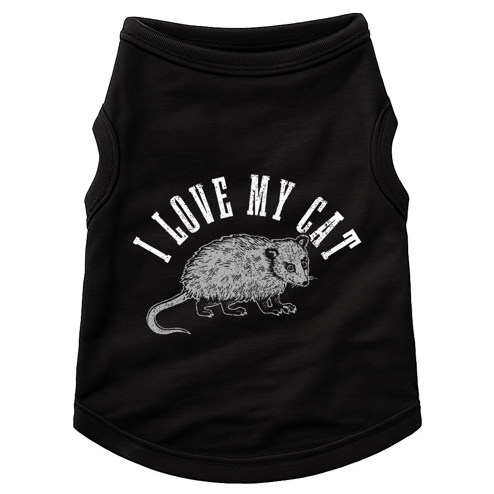 Opossum I Love My Cat Funny Opossum Doggie Tank