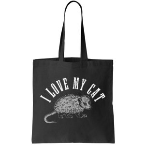 Opossum I Love My Cat Funny Opossum Tote Bag