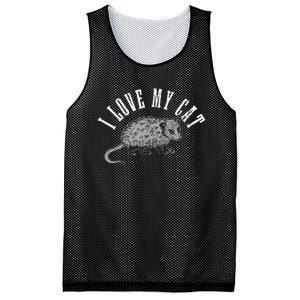 Opossum I Love My Cat Funny Opossum Mesh Reversible Basketball Jersey Tank