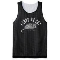 Opossum I Love My Cat Funny Opossum Mesh Reversible Basketball Jersey Tank