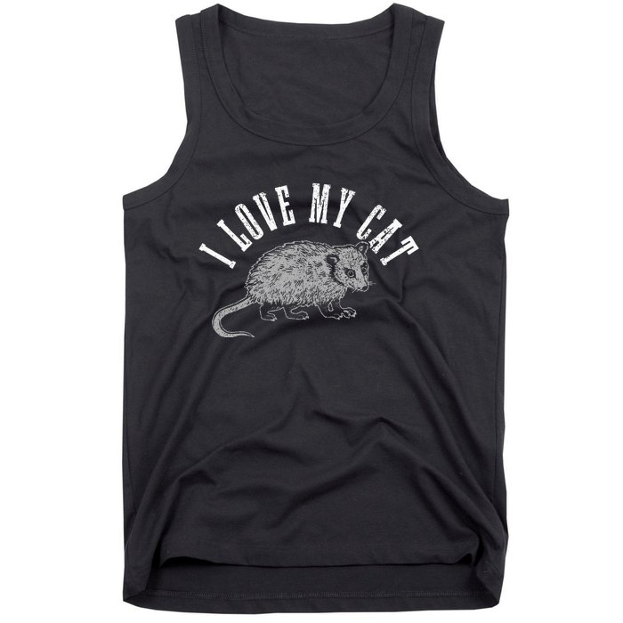 Opossum I Love My Cat Funny Opossum Tank Top