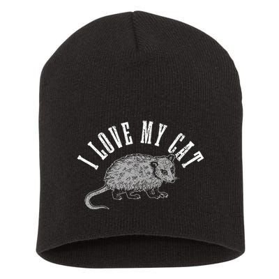 Opossum I Love My Cat Funny Opossum Short Acrylic Beanie
