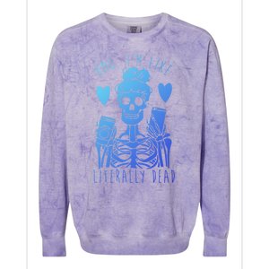 Omg Im Like Literally Dead Lazy Halloween Costume Skeleton Gift Colorblast Crewneck Sweatshirt