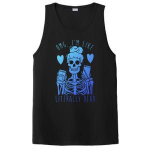 Omg Im Like Literally Dead Lazy Halloween Costume Skeleton Gift PosiCharge Competitor Tank