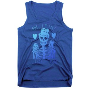 Omg Im Like Literally Dead Lazy Halloween Costume Skeleton Gift Tank Top