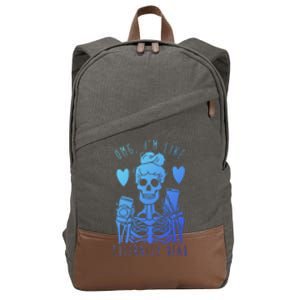 Omg Im Like Literally Dead Lazy Halloween Costume Skeleton Gift Cotton Canvas Backpack