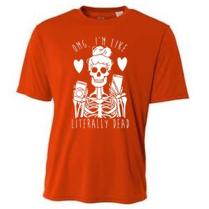 Omg Im Like Literally Dead Lazy Halloween Costume Skeleton Gift Cooling Performance Crew T-Shirt