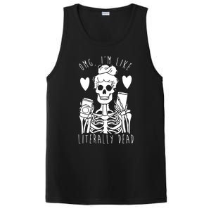 Omg Im Like Literally Dead Lazy Halloween Costume Skeleton Gift PosiCharge Competitor Tank