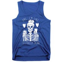 Omg Im Like Literally Dead Lazy Halloween Costume Skeleton Gift Tank Top