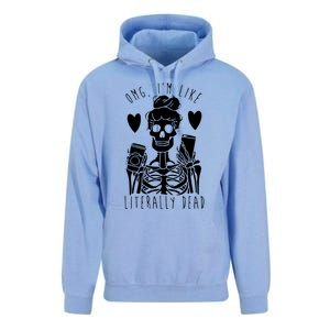 Omg Im Like Literally Dead Lazy Halloween Costume Skeleton Gift Unisex Surf Hoodie