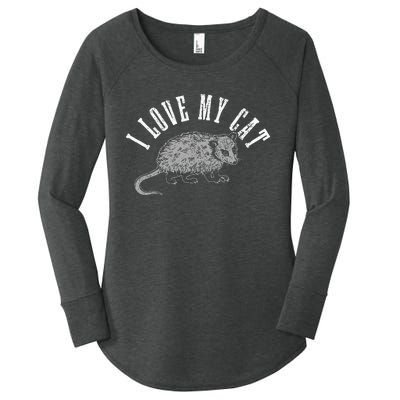 Opossum I Love My Cat Funny Opossum Women's Perfect Tri Tunic Long Sleeve Shirt