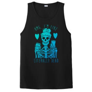 Omg Im Like Literally Dead Lazy Halloween Costume Skeleton Gift PosiCharge Competitor Tank