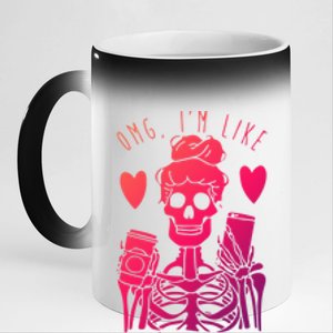 Omg Im Like Literally Dead Lazy Halloween Costume Skeleton Gift 11oz Black Color Changing Mug