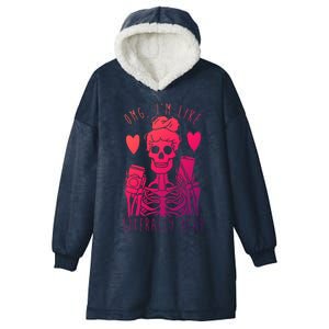 Omg Im Like Literally Dead Lazy Halloween Costume Skeleton Gift Hooded Wearable Blanket