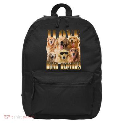 Outfit I Love Dumb Blondes Funny Meme Dog Lover 16 in Basic Backpack