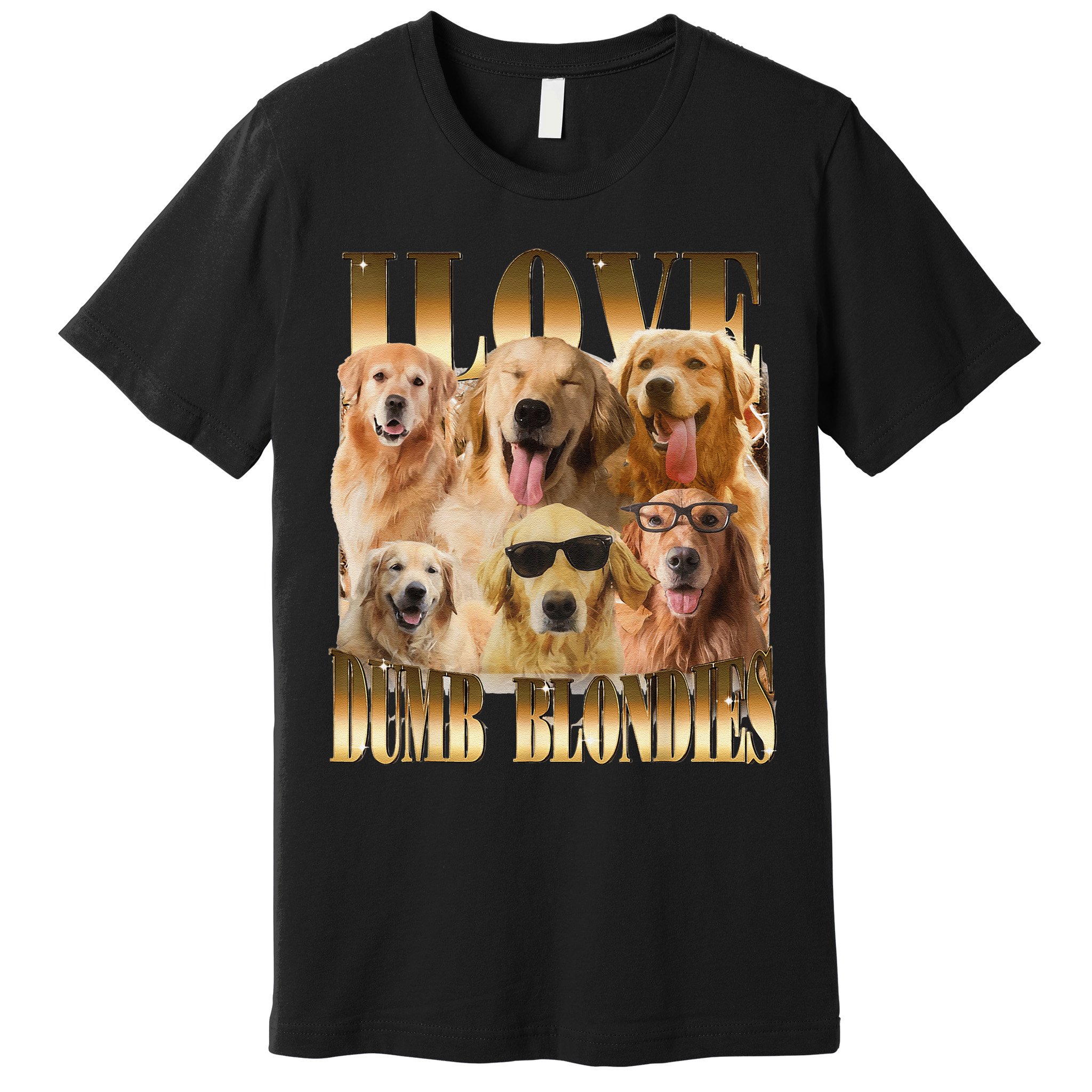 Outfit I Love Dumb Blondes Funny Meme Dog Lover Premium T-Shirt
