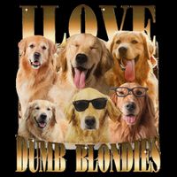 Outfit I Love Dumb Blondes Funny Meme Dog Lover Tank Top