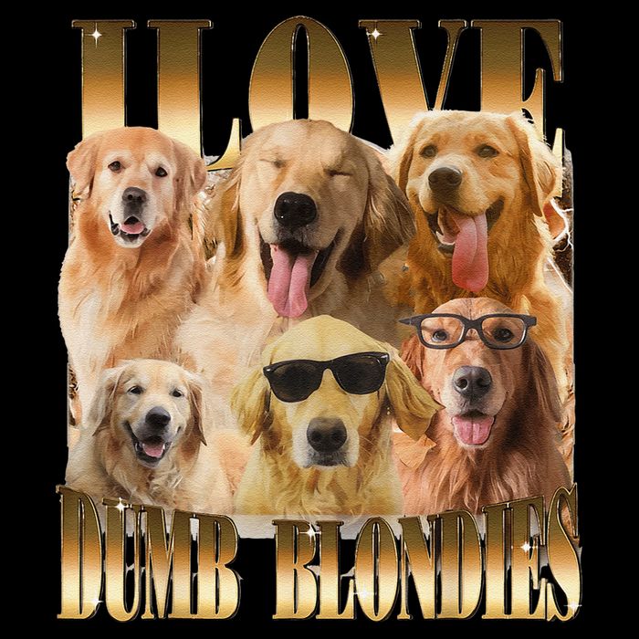 Outfit I Love Dumb Blondes Funny Meme Dog Lover Tank Top